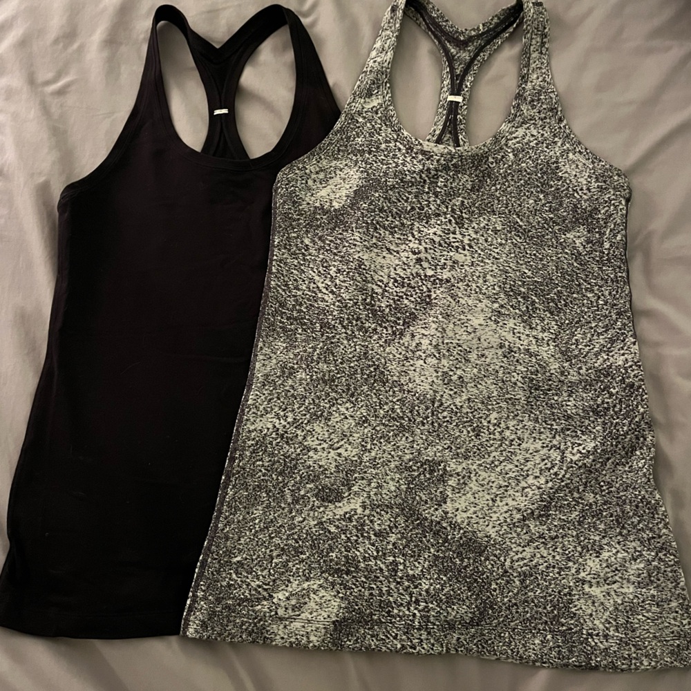 Lululemon racerback tanks, set of 2, black and black size small/medium